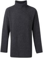 Sartorial Monk Roll-neck Fitted Sweater - Grey