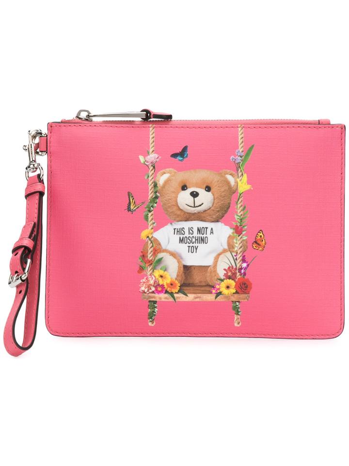 Moschino Toy Bear Clutch Bag - Pink & Purple