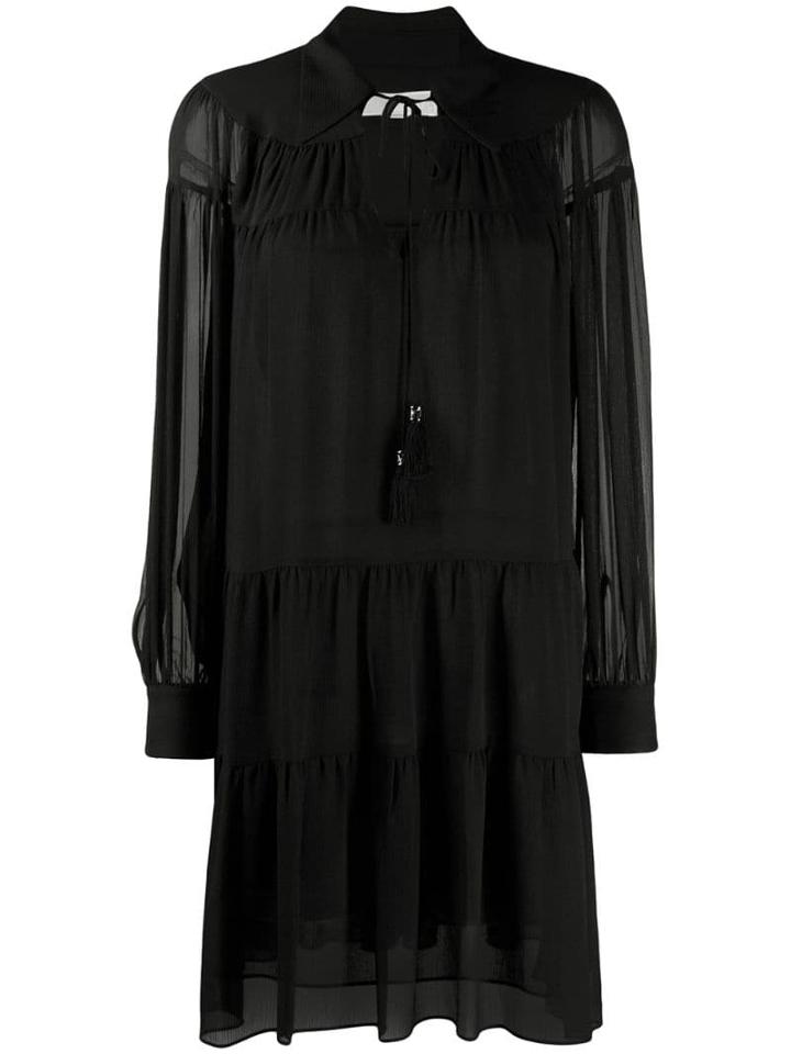 Michael Michael Kors Long-sleeve Flared Dress - Black