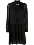 Michael Michael Kors Long-sleeve Flared Dress - Black