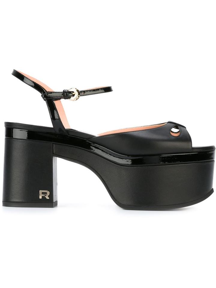 Rochas Cut-out Detail Platform Sandals