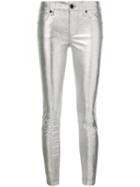 Rta Skinny Leather Pants, Size: 28, Grey, Lamb Skin