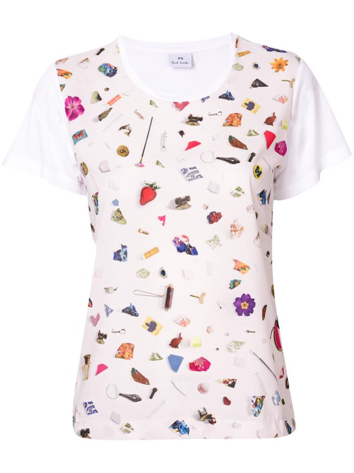 Ps By Paul Smith Scattered Conversational Printed T-shirt - White