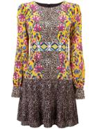Saloni Mixed Print Dress - Multicolour