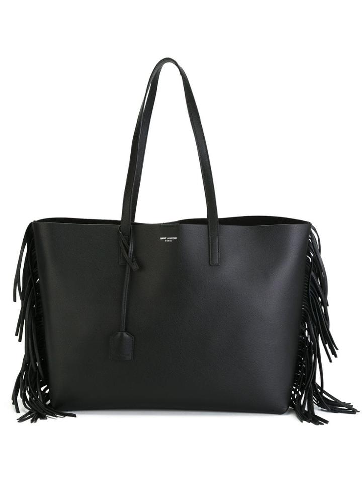 Saint Laurent Fringed Shopper Tote - Black