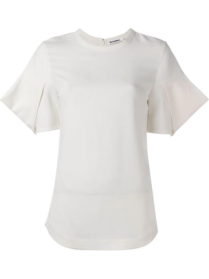 Jil Sander Structured Sleeve T-shirt, Women's, Size: 36, Nude/neutrals, Acetate/viscose