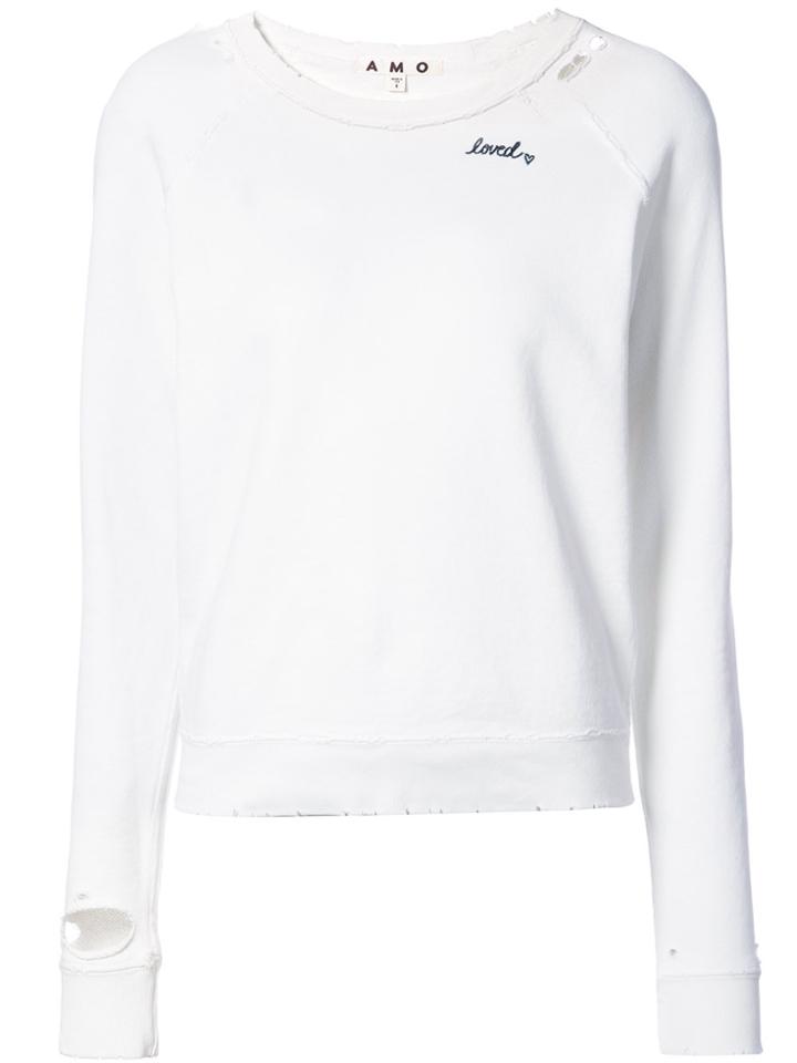 Amo Loved Distressed T-shirt - White