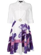 Salvatore Ferragamo Floral Shirt Dress - White