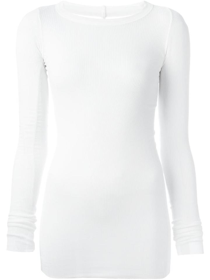 Rick Owens Long Sleeve T-shirt, Women's, Size: 44, Nude/neutrals, Viscose/silk