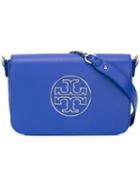Tory Burch Logo Motif Crossbody Bag, Women's, Blue, Calf Leather
