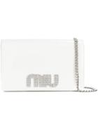 Miu Miu Crystal-embellished Shoulder Bag - White