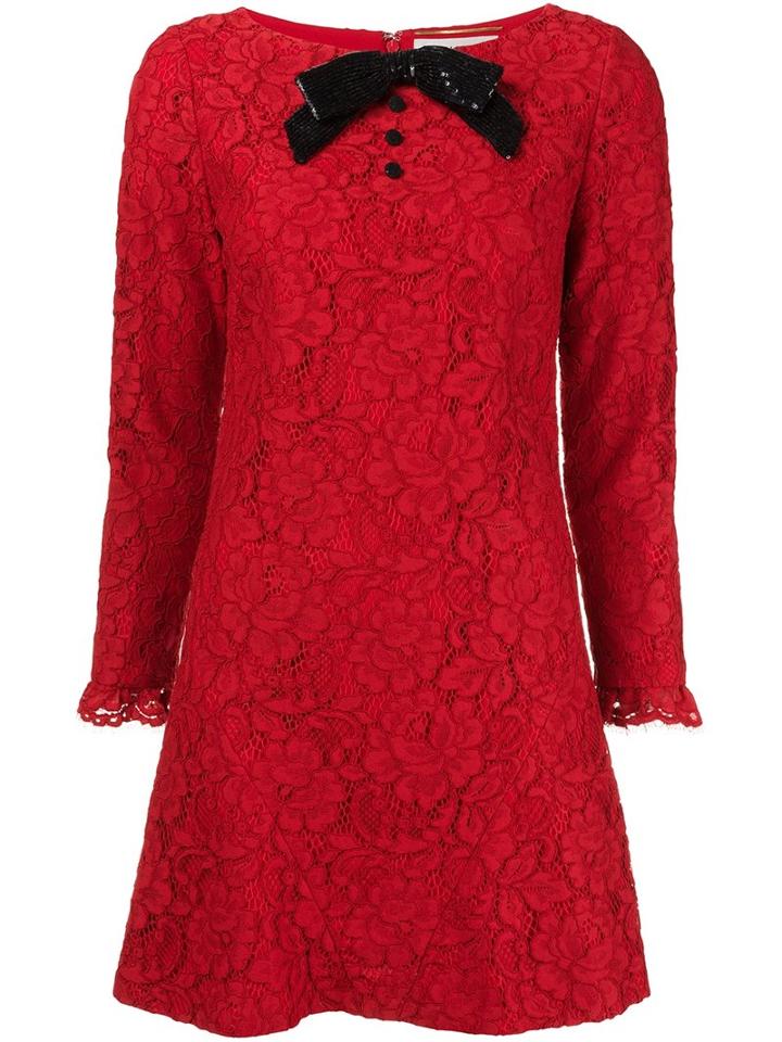Saint Laurent Sequin Bow Lace Dress