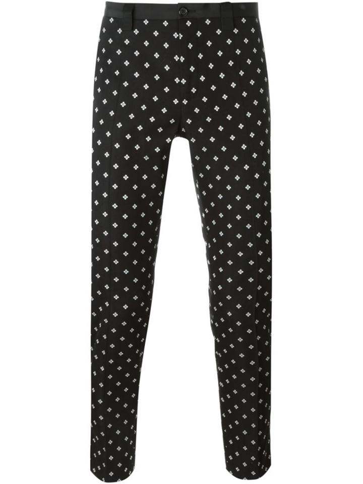 Dolce & Gabbana Jacquard Trousers, Men's, Size: 50, Black, Cotton/polyester/silk/viscose