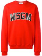 Msgm Logo Print Sweatshirt, Men's, Size: Medium, Red, Cotton
