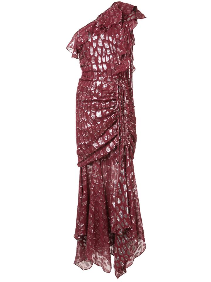 Veronica Beard Leopard Patterned Asymmetric Dress - Red