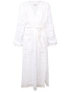 Lemlem Kelali Tie Waist Robe Dress - White