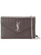 Saint Laurent 'monogram' Chain Wallet - Grey