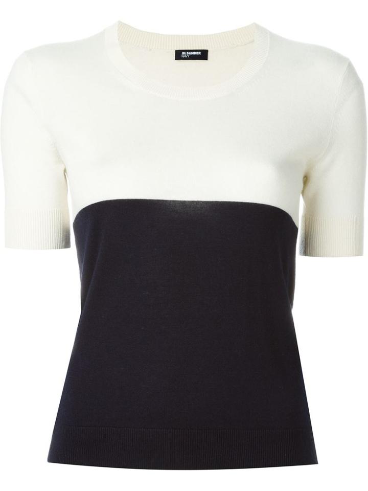 Jil Sander Navy Bi-colour Sweater