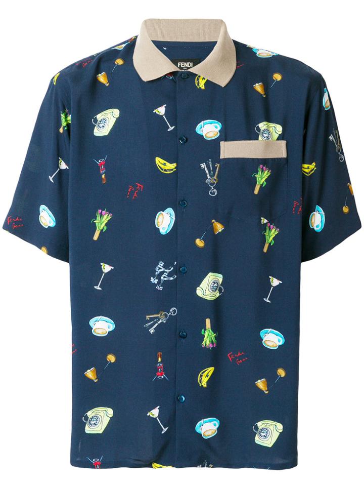 Fendi Short-sleeve Print Shirt - Blue