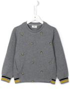 Fendi Kids Lightbulb Embroidered Sweatshirt, Boy's, Size: 10 Yrs, Grey
