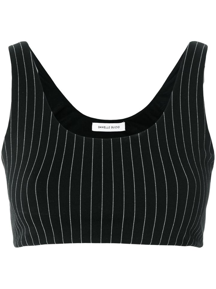 Danielle Guizio Pinstripe Sport Set Top - Black
