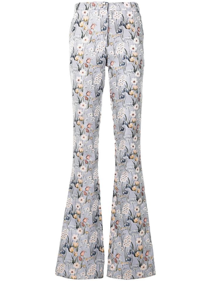 Giuseppe Di Morabito Flared Floral Trousers - Blue
