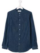 Dondup Kids Collarless Denim Shirt - Blue