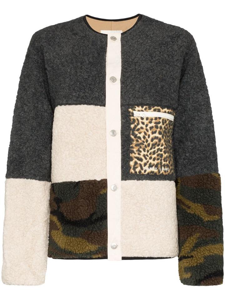 Sandy Liang Womp Contrast Camouflage Panel Jacket - Patchwork