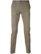 Closed Slim Chino Trousers, Men's, Size: 33/34, Green, Cotton/spandex/elastane