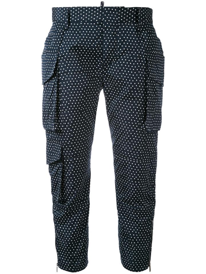 Dsquared2 - Spotted Cropped Trousers - Women - Polyester - 38, Black, Polyester