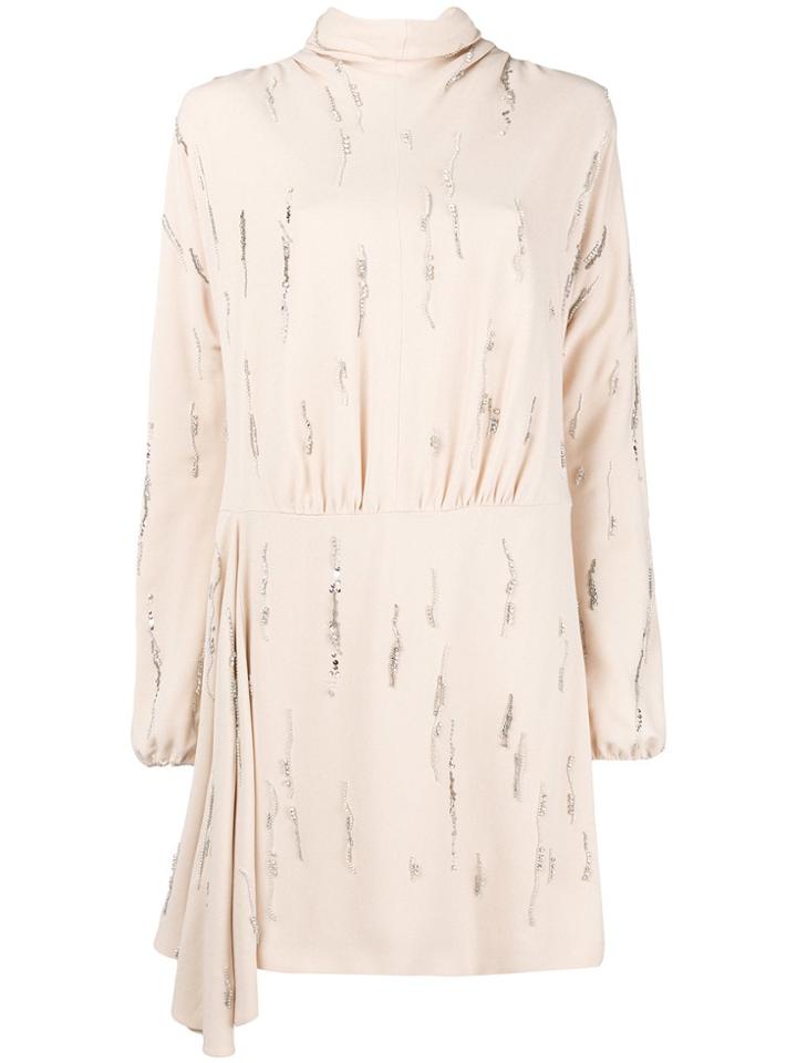 Prada Embellished Shift Dress - Nude & Neutrals