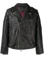 John Varvatos Leather Biker Jacket - Black
