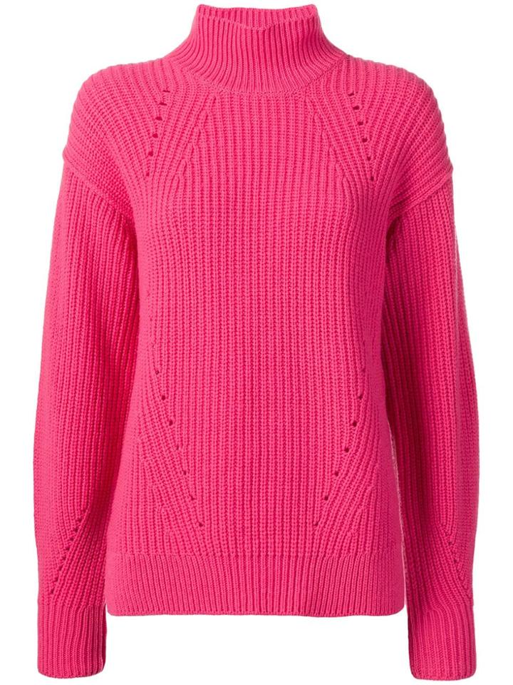 Cruciani Turtleneck Jumper - Pink & Purple