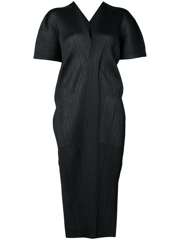 Issey Miyake Textured Detail Short Sleeve Coat - Black