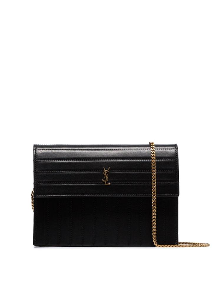 Saint Laurent Victoire Quilted Crossbody Bag - Black