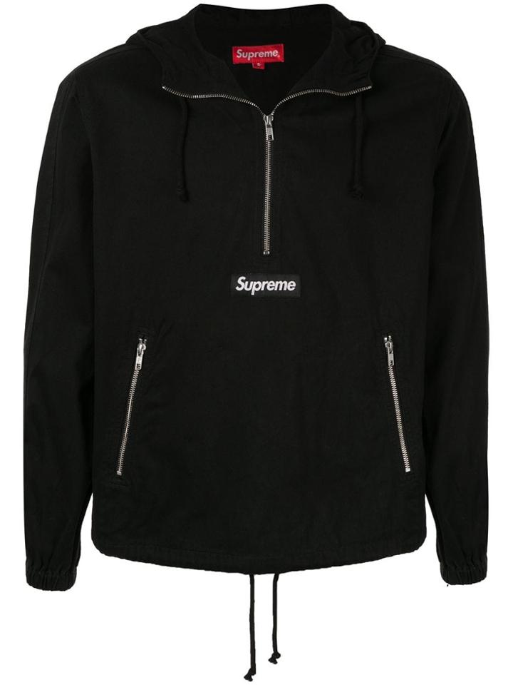 Supreme Twill Anorak Pullover - Black