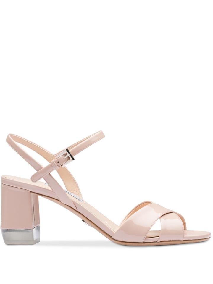 Prada Crossover Strap Sandals - Neutrals