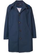 Lardini Hooded Trench Coat - Blue