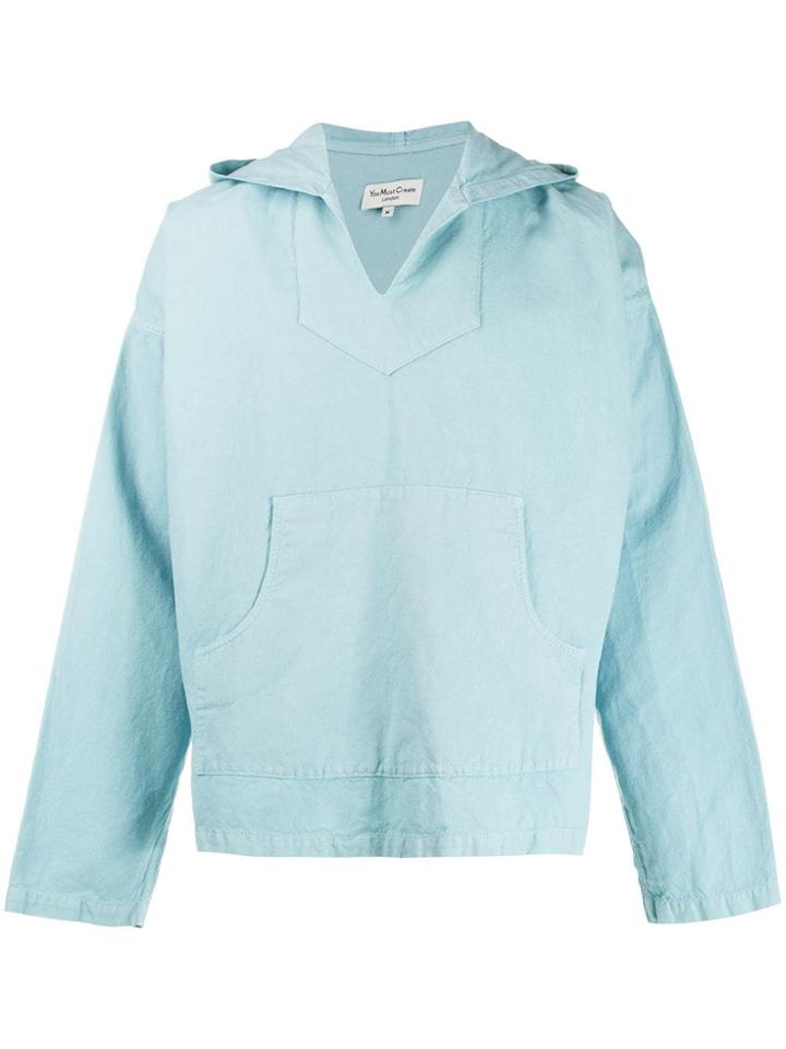 Ymc Hooded Shirt Jacket - Blue