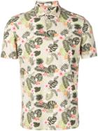Altea Leaf Print Polo Shirt - Neutrals