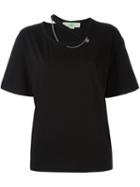 Stella Mccartney 'falabella' Neckline Chain T-shirt, Women's, Size: 38, Black, Cotton/metal