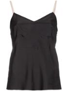 Helmut Lang Silk Contrast Strap Top - Black