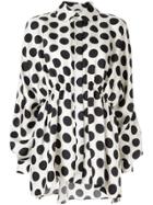 Dice Kayek Polka Dot Cinched Blouse - Black