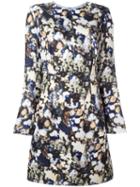 Nina Ricci Blurred Floral Print Dress, Women's, Size: 40, White, Silk