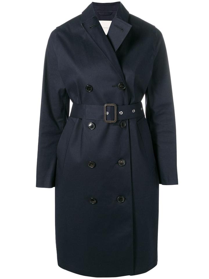 Mackintosh Navy Bonded Cotton Trench Coat - Blue