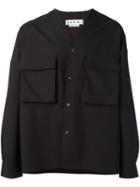 Marni V-neck Shirt, Men's, Size: 48, Black, Cotton/viscose/virgin Wool