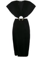 Haney Cutout Mini Dress With Gold Jewel - Black