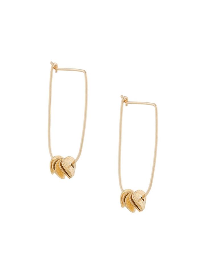 Petite Grand Wildflower Hoops - Metallic