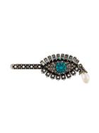 Alexander Mcqueen Embellished Eye Hair Clip, Women's, Grey, Pearls/brass