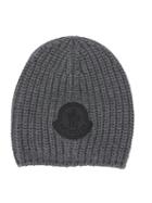 Moncler Kids Ribbed Beanie - Grey
